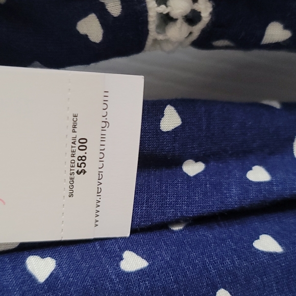 Large Brand New Fever Navy top with heart print. - Picture 3 of 6
